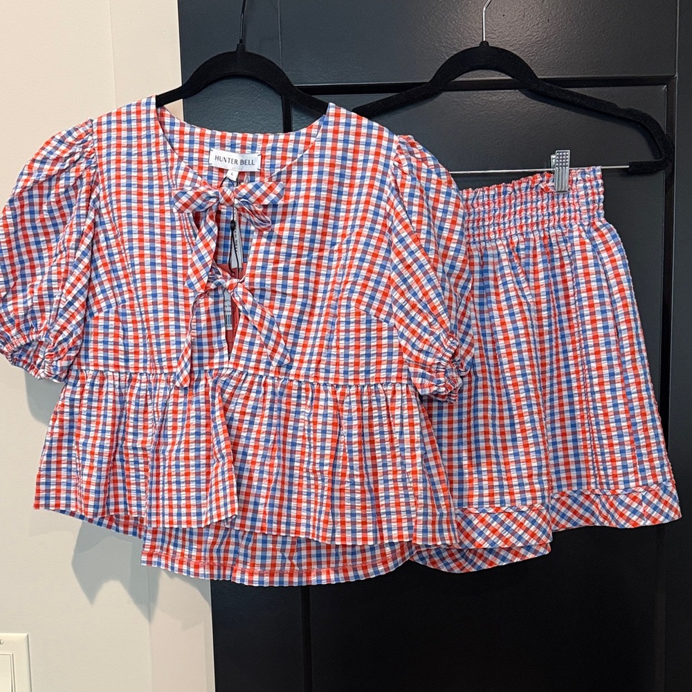 Hunter Bell Gingham Top and Short Set